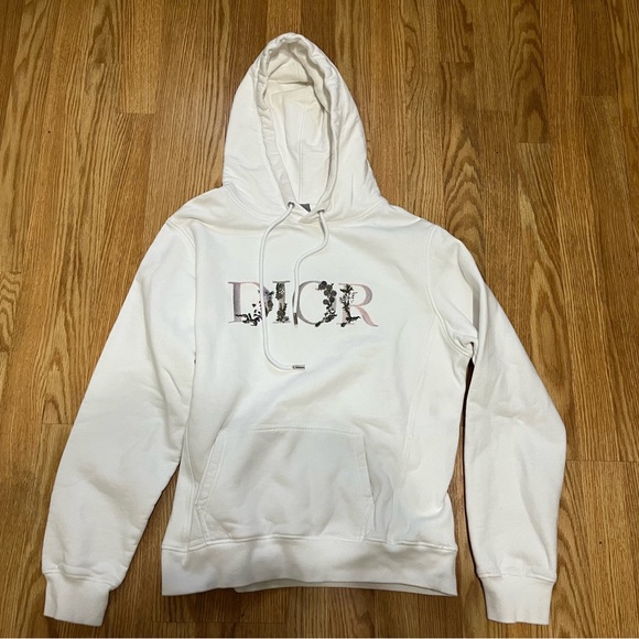 Dior Flowers Embroidered Hoodie in White Size Small - Picture 16 of 16